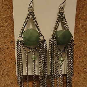 Elegant Green Dangle Earrings
